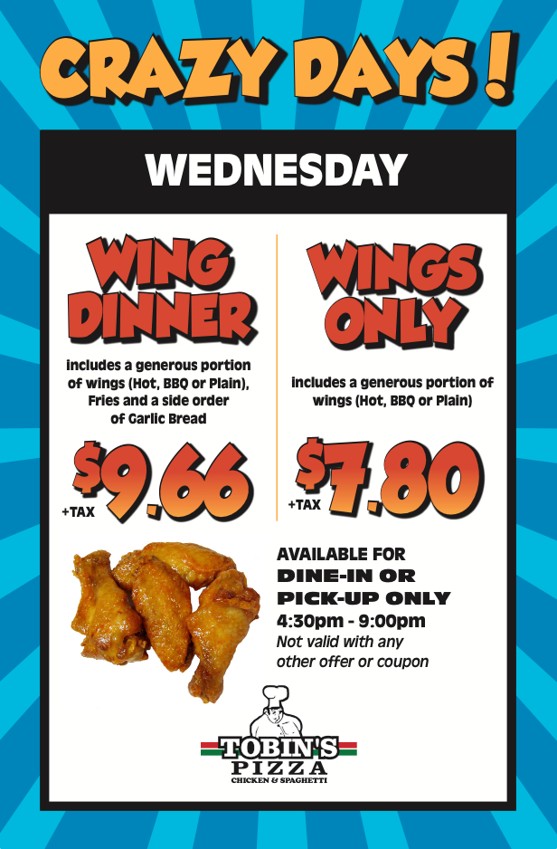 Wednesday Wings Only Special 